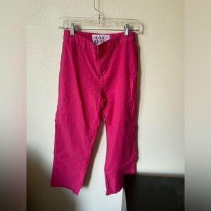 Frank & Eileen Women’s Kinsale Pants in Pink Size 2 Cropped Raw edge